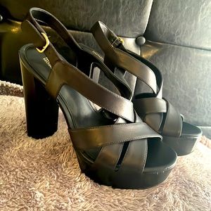 Michael Kors Audrina Platform Sandals Black Size 7